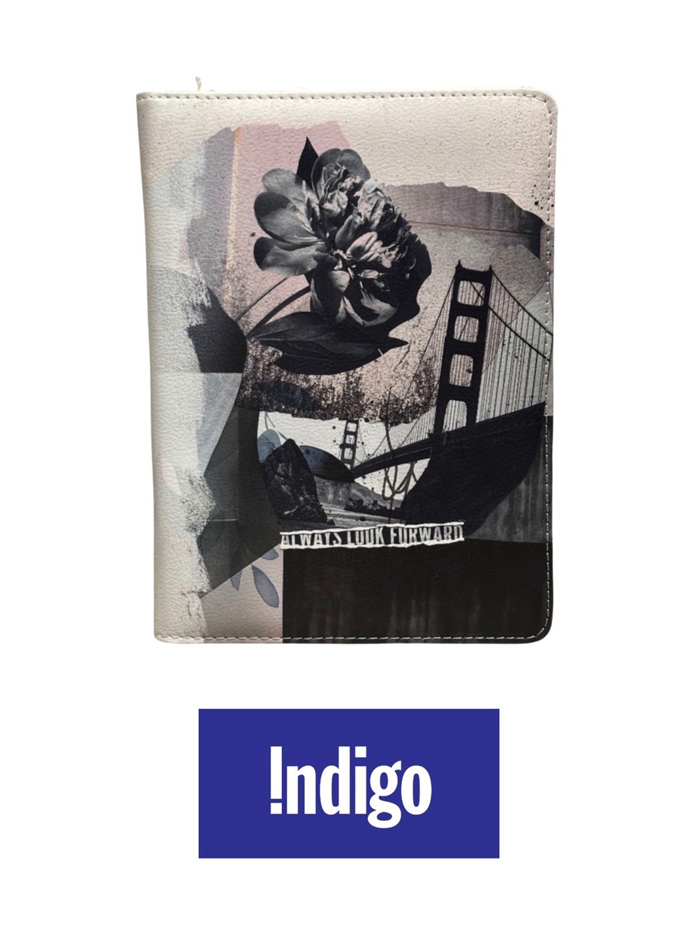 Indigo “Always Look Forward” Zipper Enclosed Notebook